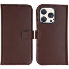 Selencia Genuine Leather Book Case Apple iPhone 15 Pro - Brown