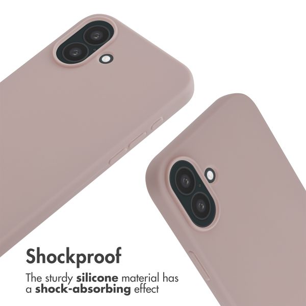 imoshion Silicone Case with Strap Apple iPhone 16 Plus - Sand Pink