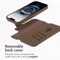 Accezz 2-in-1 Leather Bookcase with MagSafe Apple iPhone 17e / 16e - Coffee Brown