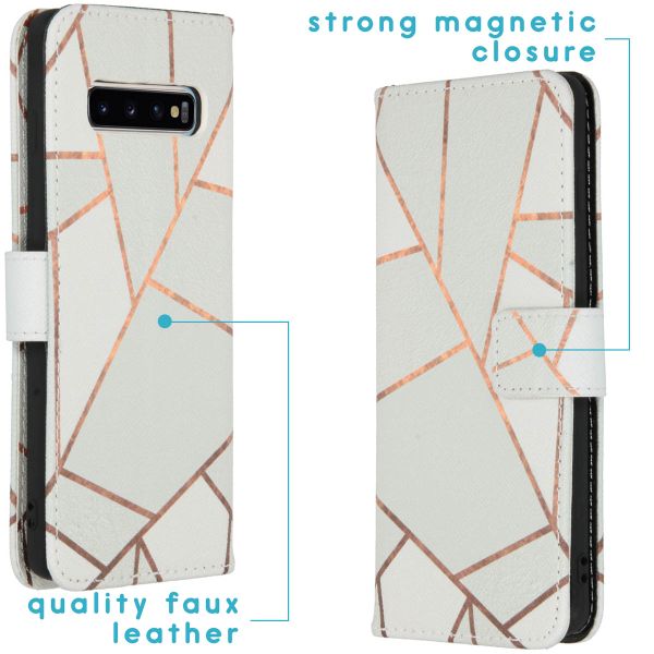 imoshion Design Softcase Bookcase Samsung Galaxy S10 - White Graphic