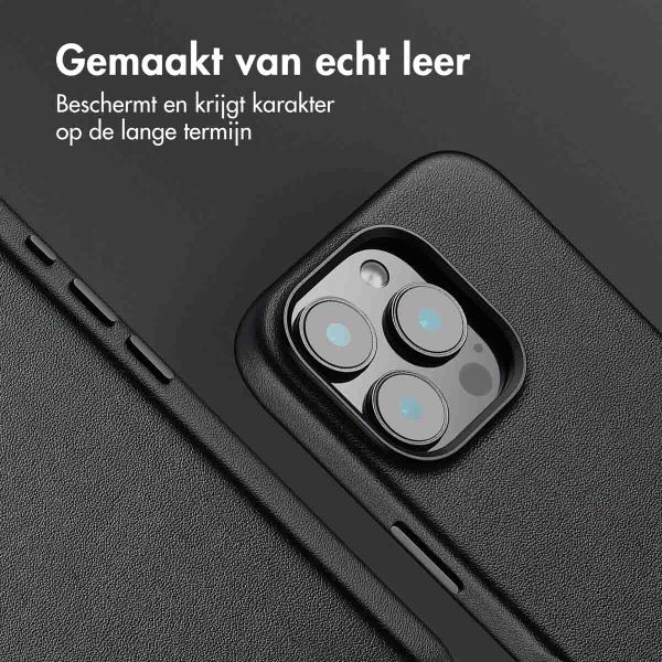 Accezz MagSafe Leather Backcover Apple iPhone 16 Pro - Onyx Black