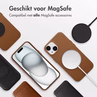 Accezz MagSafe Leather Backcover Apple iPhone 15 - Sienna Brown
