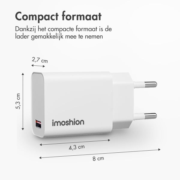 imoshion Wall Charger 18 Watt | USB-A - Wit - Apple Watch 9 - 45 mm