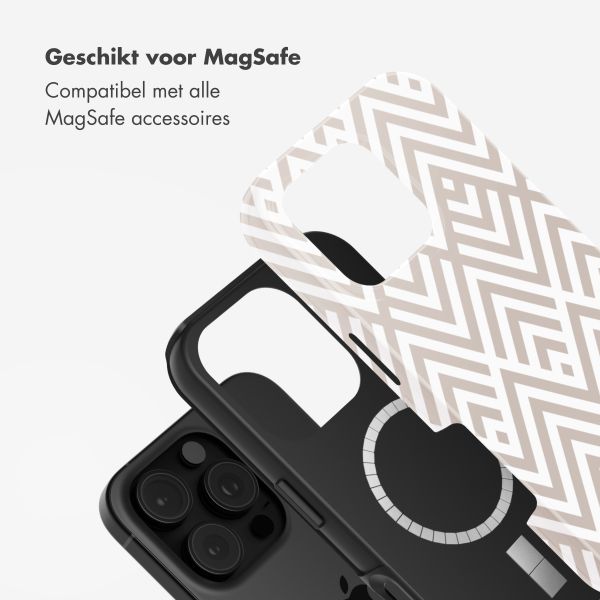 Selencia Vivid Tough Backcover met MagSafe Apple iPhone 16 Pro - Beige Zigzag
