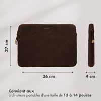 Selencia Teddy Laptop hoes 13-14 inch - Laptopsleeve - Choco Brown