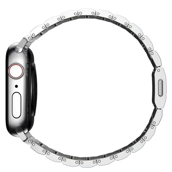 Nomad Magnetische stalen schakelband Apple Watch Series 1 t/m 10 / SE / Ultra (2) (44/45/46/49 mm) - Zilver