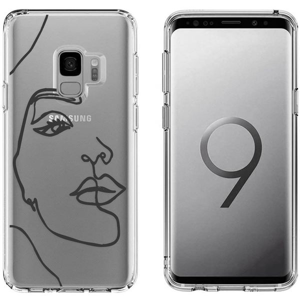 imoshion Design hoesje Samsung Galaxy S9 - Abstract Gezicht - Zwart