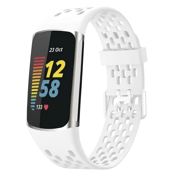 imoshion Siliconen sport bandje met gaatjes Fitbit Charge 5 / Charge 6 - Wit