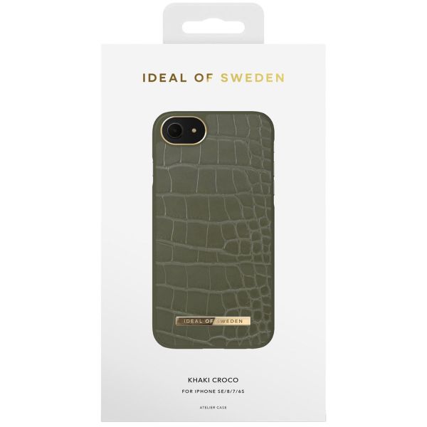 iDeal of Sweden Atelier Backcover iPhone SE (2022 / 2020) / 8 / 7 / 6(s)  - Khaki Croco