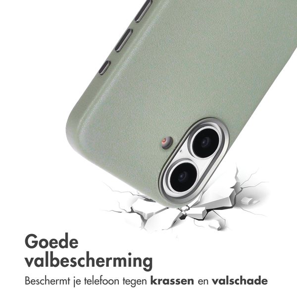 Accezz MagSafe Leather Backcover Apple iPhone 16 - Light Grey