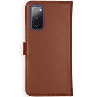 Selencia Echt Leren Bookcase Samsung Galaxy S20 FE - Lichtbruin