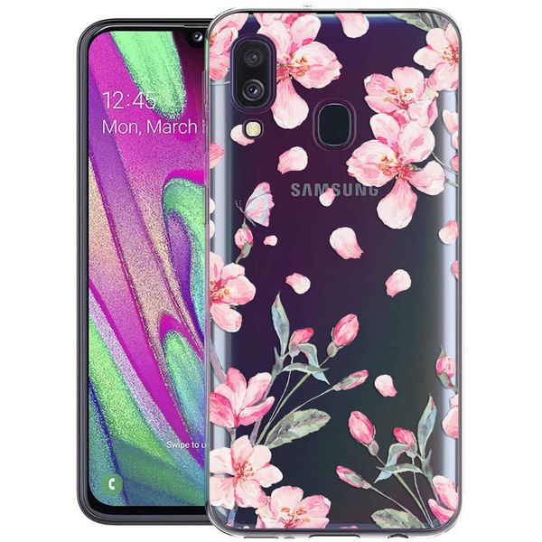 imoshion Design hoesje Samsung Galaxy A40 - Bloem - Roze