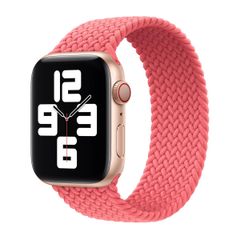 Apple Gevlochten solobandje Apple Watch | 44/45/46/49 mm - Maat 8 - Pink Punch