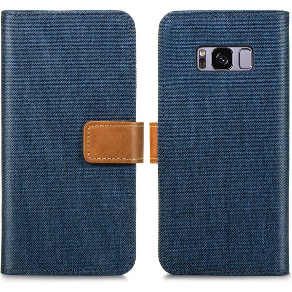 imoshion Luxe Canvas Bookcase Samsung Galaxy S8 - Donkerblauw