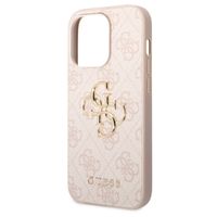 Guess 4G Metal Logo Backcover iPhone 15 Pro - Roze