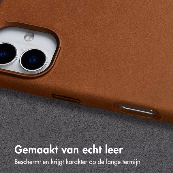 Accezz Vintage Leather Magsafe Backcover Apple iPhone 16 - Tabacco Cognac