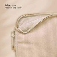 Selencia Corduroy Laptop hoes 13-14 inch - Laptopsleeve - Beige