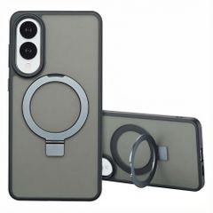 Accezz Ring Stand Backcover met MagSafe Samsung Galaxy S25 Edge - Zwart