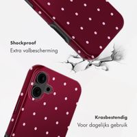 Selencia Vivid Backcover Apple iPhone 16 - Happy Dots Burgundy