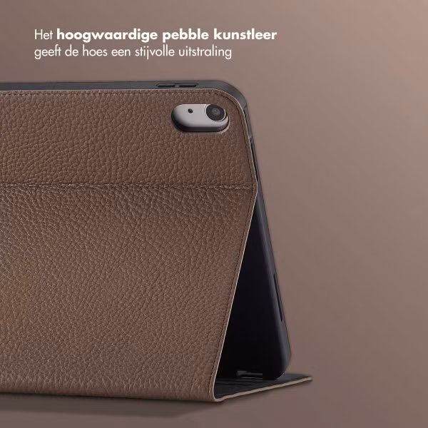 Selencia Riva Bookcase Apple iPad 11 (2025) 11 inch A16 / iPad 10 (2022) 10.9 inch - Mocha Brown