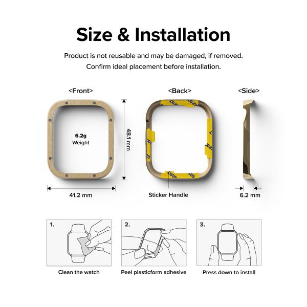 Ringke Bezel Styling Apple Watch Series 7 / 8 / 9 - 45 mm - Hairline Bolts Gold