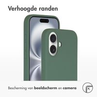 Accezz Liquid Silicone Backcover met MagSafe iPhone 16 - Donkergroen