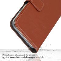 Selencia Genuine Leather Book Case Apple iPhone 16 Pro Max - Light brown