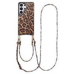 Selencia Nova Telefoonhoes met Koord en Pashouder Samsung Galaxy S26 Ultra - Leopard