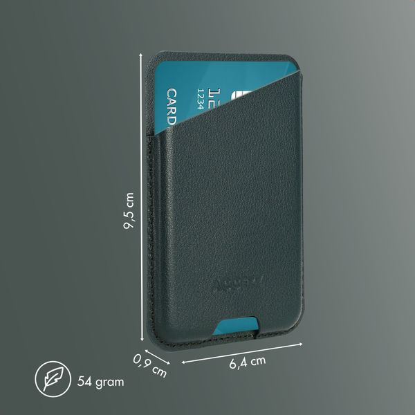 Accezz Magnetic Leather Card Holder - Compatible with Apple Find My - Cedar Green