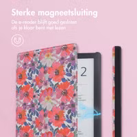 imoshion Design Slim Hard Case Bookcase Pocketbook Touch Lux 5 / HD 3 / Basic Lux 4 / Vivlio Lux 5 - Flower Watercolor