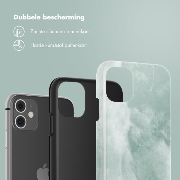 Selencia Vivid Tough Backcover iPhone 11 - Marble Grayed Jade