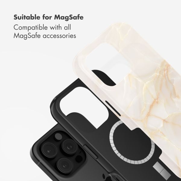 Selencia Vivid Back Cover with MagSafe Apple iPhone 16 Pro - Golden Beige Marble