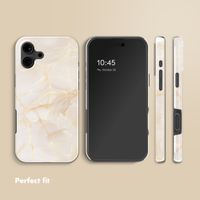 Selencia Vivid Back Cover Apple iPhone 16 - Golden Beige Marble