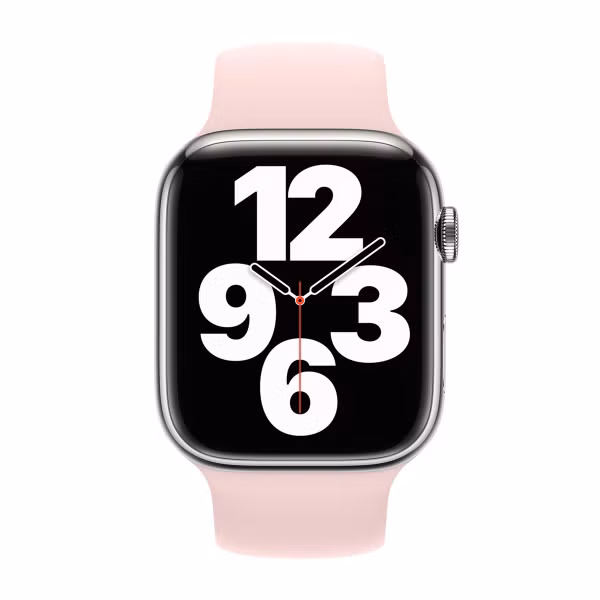 Apple Siliconen solobandje Apple Watch | 44/45/46/49 mm - Maat 12 - Chalk Pink