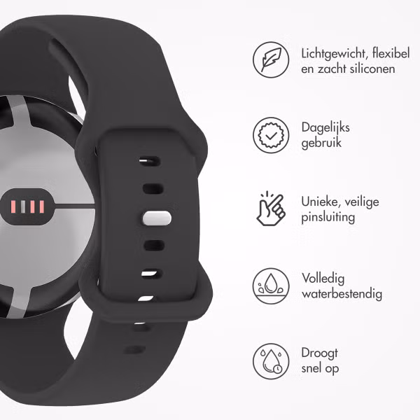 imoshion Siliconen⁺ bandje Google Pixel Watch 3 / 4 (45 mm) - Maat L - Zwart