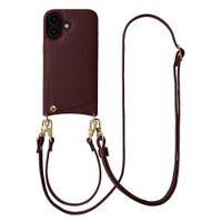 Selencia Nova Phone Case with Cord and Card Holder Apple iPhone 16 - Bold Burgundy