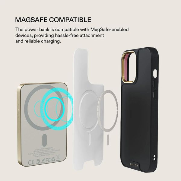 Burga Magnetic Powerbank 5,000 mAh - MagSafe and Qi2 - Player / Gold