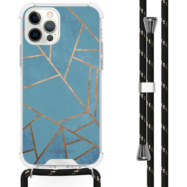 imoshion Design hoesje met koord iPhone 12 (Pro) - Grafisch Koper