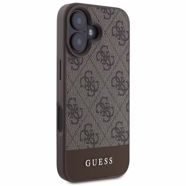 Guess Bottom Stripe 4G Backcover Apple iPhone 16 - Bruin