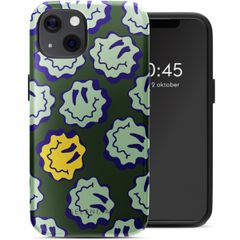 Selencia Vivid Backcover met MagSafe Apple iPhone 13 - Wavy Smiley Green