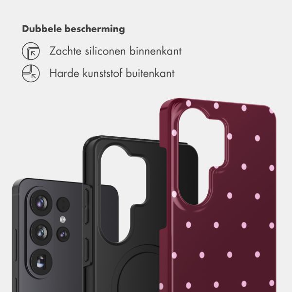 Selencia Vivid Backcover Samsung Galaxy S26 Ultra - Happy Dots Burgundy