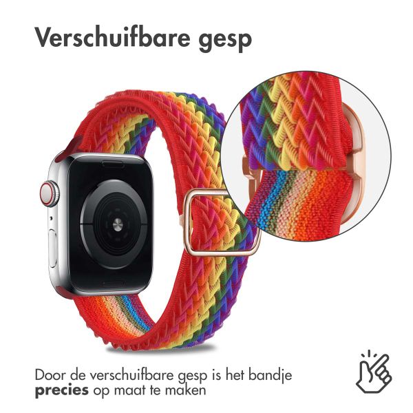 imoshion Elastisch nylonbandje Apple Watch Series 1 t/m 9 / SE (38/40/41 mm) | Series 10 / 11 (42 mm) - Rainbow