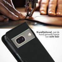Selencia Echt Leren Bookcase Google Pixel 7 - Zwart