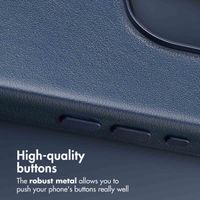 Accezz Leather Back Cover with MagSafe Apple iPhone 16 Pro - Nightfall Blue