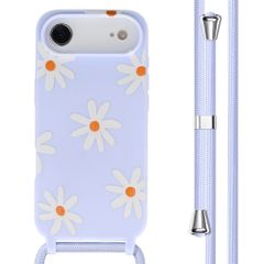 imoshion Siliconen design hoesje met koord Apple iPhone Air - Lila Flower Distance
