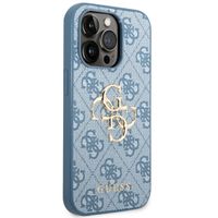 Guess 4G Metal Logo Backcover iPhone 14 Pro Max - Blauw