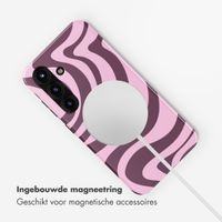 Selencia Vivid Backcover met MagSafe Samsung Galaxy S25 - Wavy Swirl Pink Plum