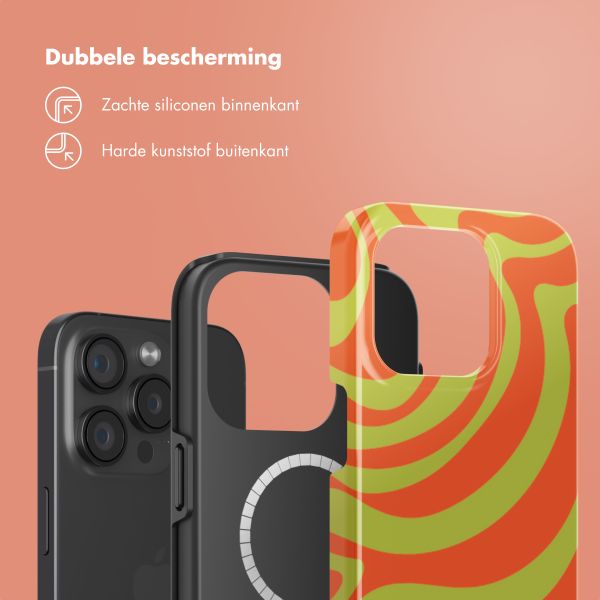 Selencia Vivid Backcover met MagSafe Apple iPhone 15 Pro - Wavy Swirl Orange Fern