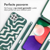 imoshion Siliconen design hoesje met koord Samsung Galaxy A22 (5G) - Petrol Green Groovy