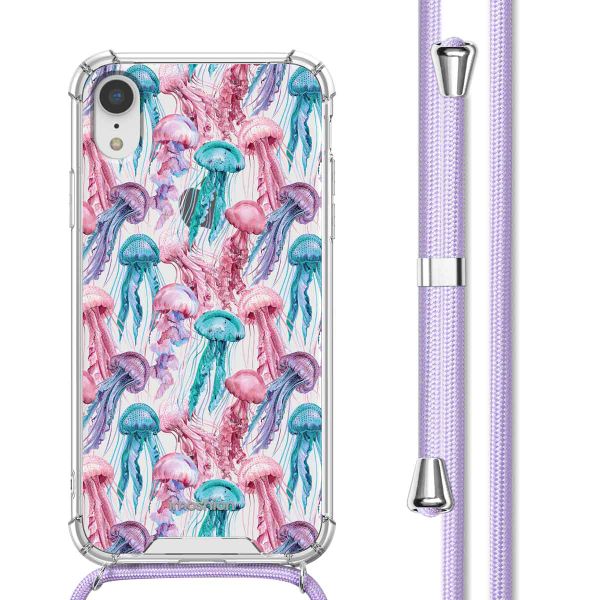 imoshion Design hoesje met koord iPhone Xr - Jellyfish Watercolor